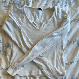 Women's White Long Sleeve Top
